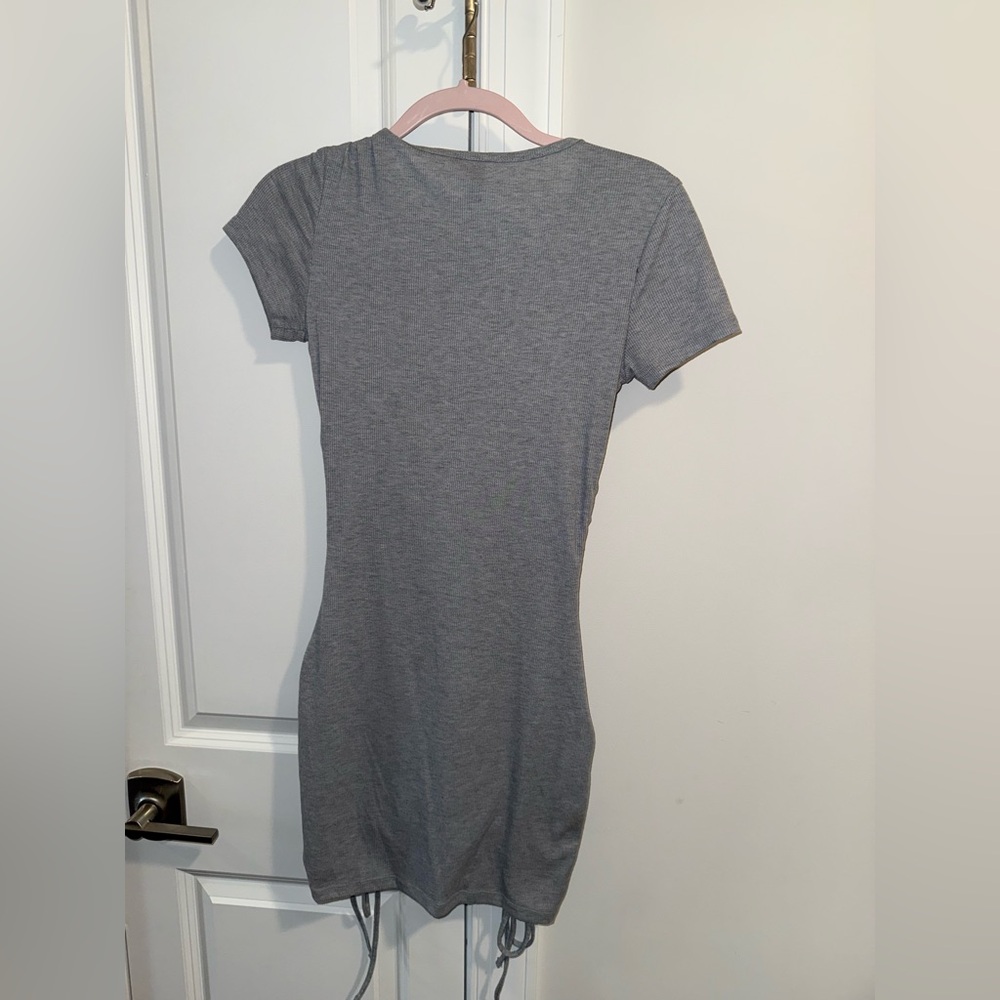 H&M Gray Ruched Mini Dress - Picture 2 of 3